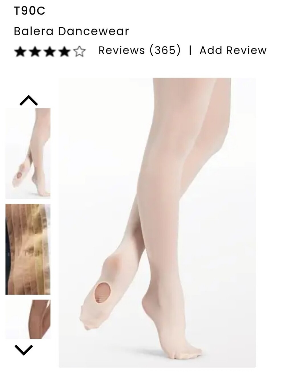 Balera Pink Convertible Tights T90C Size 7/8 (IC - Intermediate Child)